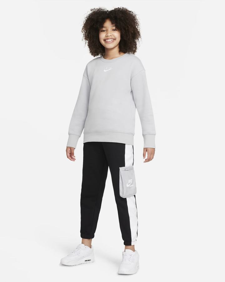 Nike Sportswear Club Fleece Kids Crew (Extended Size) Za Djevojčice Dukserice Svijetlo Sive Bijele | HR-53876ZRHT