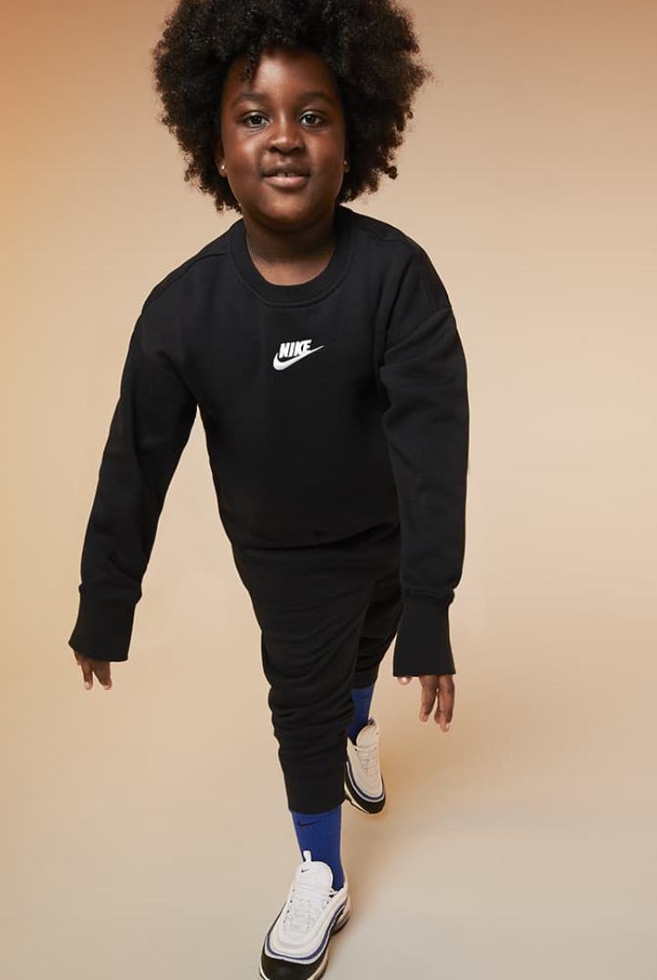 Nike Sportswear Club Fleece Kids Crew (Extended Size) Za Djevojčice Dukserice Smeđe Bijele | HR-84951MEAU