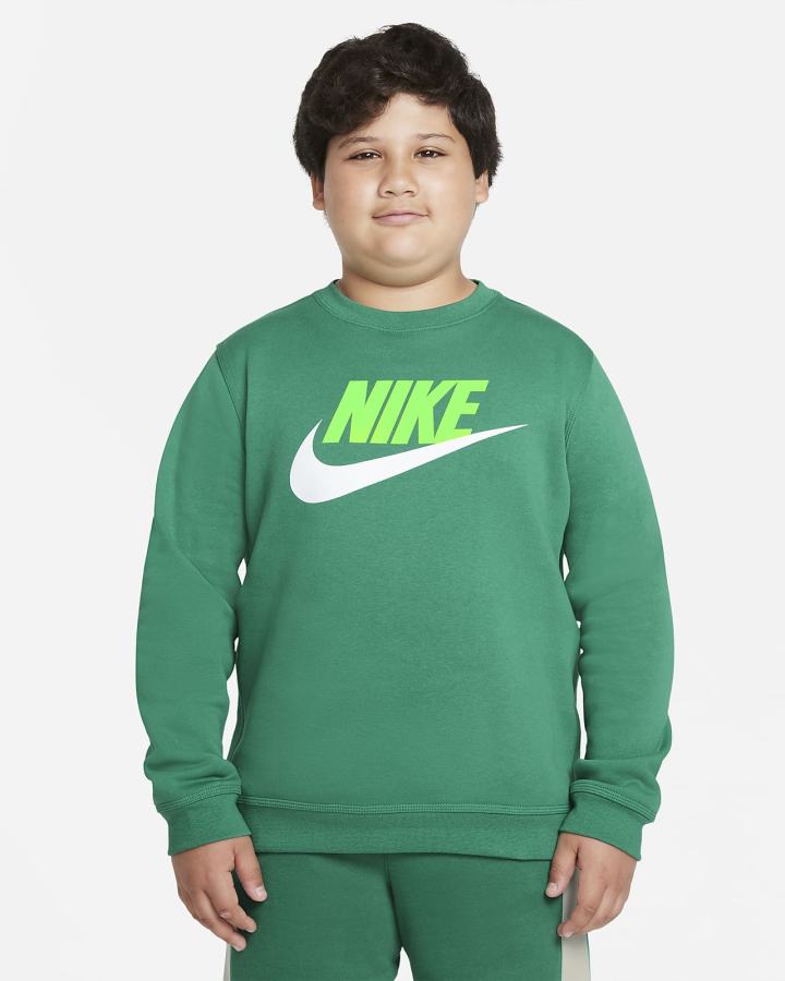 Nike Sportswear Club Fleece Kids Crew (Extended Size) Za Dječake Dukserice Zelene | HR-89417IBWS