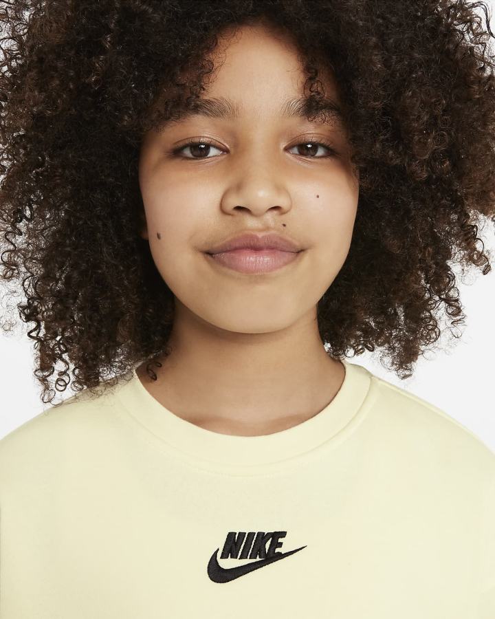 Nike Sportswear Club Fleece Kids Crew (Extended Size) Za Djevojčice Dukserice Crne | HR-97465UFDR