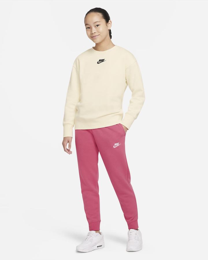 Nike Sportswear Club Fleece Kids (Extended Size) Za Djevojčice Hlače Roze Bijele | HR-68702ATWP