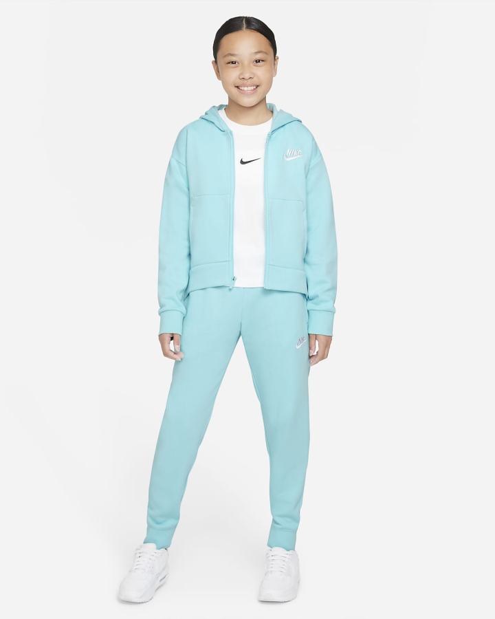 Nike Sportswear Club Fleece Kids Full-Zip Za Djevojčice Majica S Kapuljačom Bijele | HR-07246DVGN