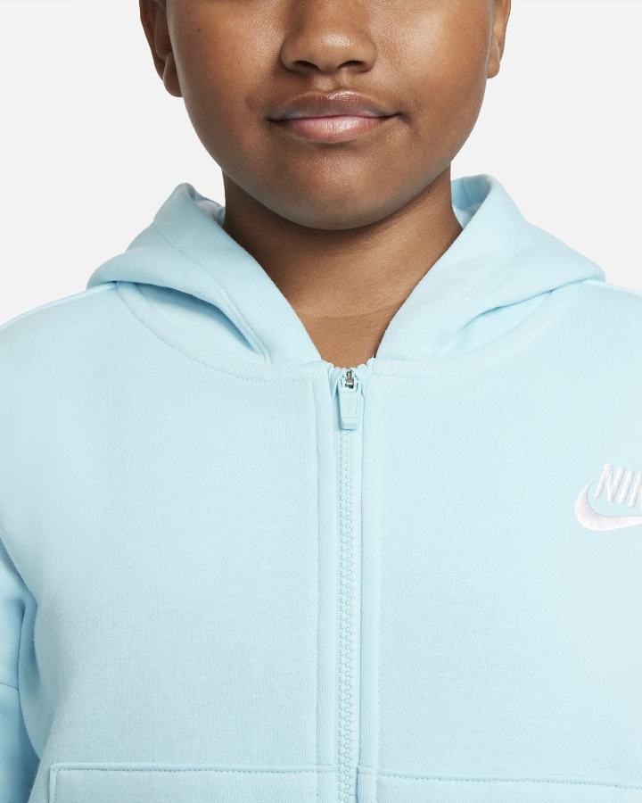 Nike Sportswear Club Fleece Kids Full-Zip Za Djevojčice Majica S Kapuljačom Bijele | HR-43029SBFA