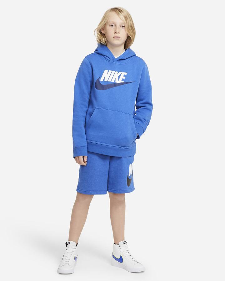 Nike Sportswear Club Fleece Kids Za Djevojčice Majica S Kapuljačom Kraljevska Plava | HR-05624JTXR