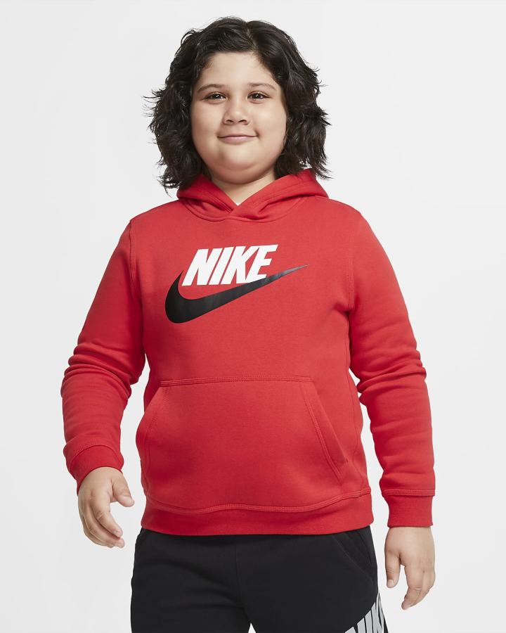 Nike Sportswear Club Fleece Kids Za Djevojčice Majica S Kapuljačom Crvene | HR-07489XMUL