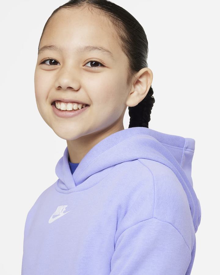 Nike Sportswear Club Fleece Kids Za Djevojčice Majica S Kapuljačom Bijele | HR-07832PDVA