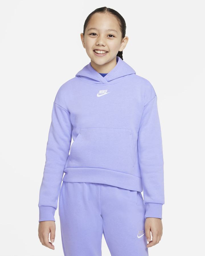 Nike Sportswear Club Fleece Kids Za Djevojčice Majica S Kapuljačom Bijele | HR-07832PDVA