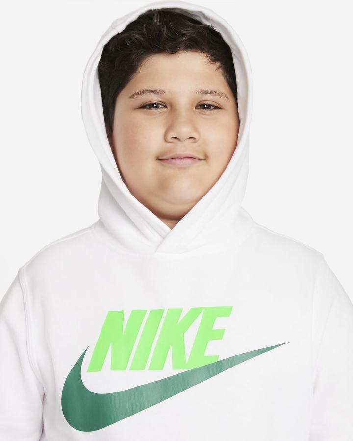 Nike Sportswear Club Fleece Kids Za Djevojčice Majica S Kapuljačom Bijele Zelene | HR-21496IJGY