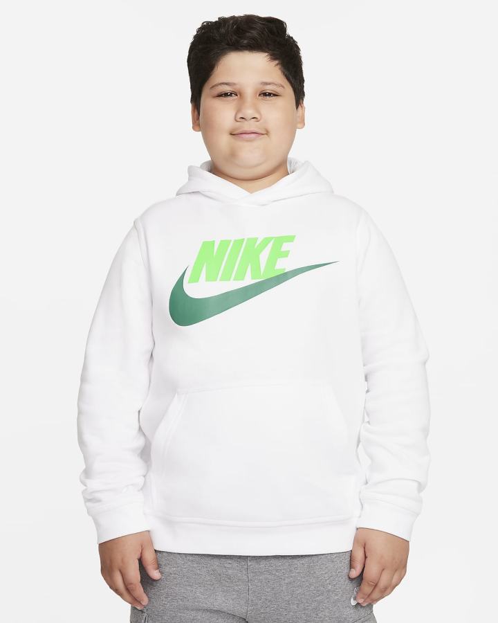 Nike Sportswear Club Fleece Kids Za Djevojčice Majica S Kapuljačom Bijele Zelene | HR-21496IJGY