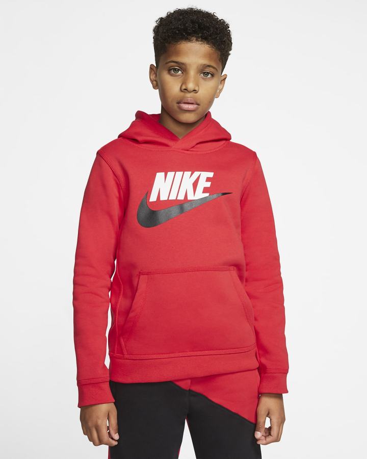 Nike Sportswear Club Fleece Kids Za Djevojčice Majica S Kapuljačom Crvene | HR-34172QYUW