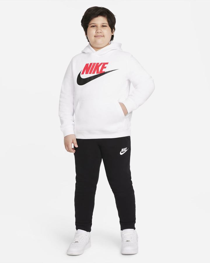 Nike Sportswear Club Fleece Kids Za Djevojčice Majica S Kapuljačom Bijele Svijetlo Crvene | HR-47695GSRN