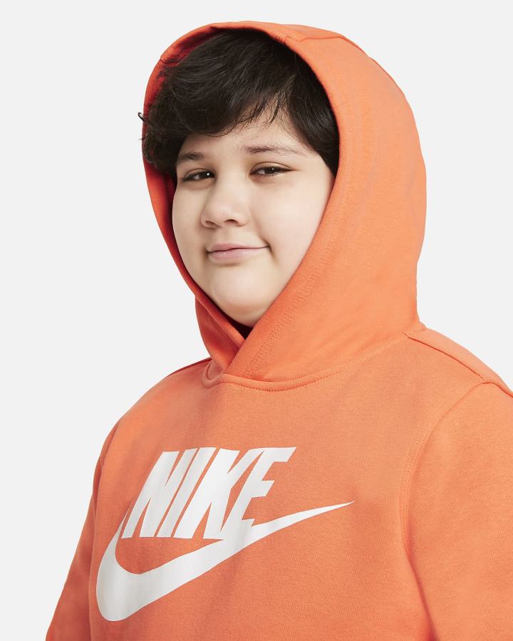 Nike Sportswear Club Fleece Kids Za Djevojčice Majica S Kapuljačom Narančaste Bijele | HR-51497CFTS