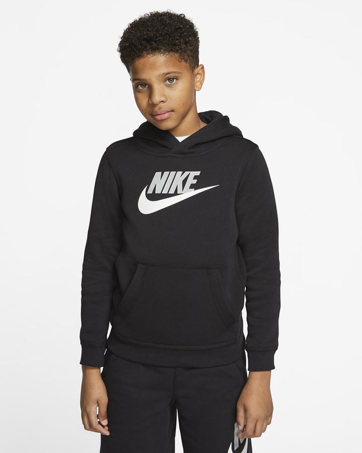 Nike Sportswear Club Fleece Kids Za Djevojčice Majica S Kapuljačom Crne Svijetlo Sive | HR-86495SCXR