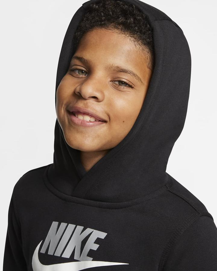 Nike Sportswear Club Fleece Kids Za Djevojčice Majica S Kapuljačom Crne Svijetlo Sive | HR-86495SCXR