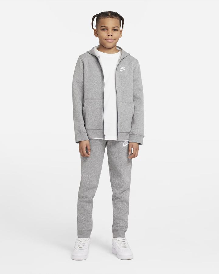 Nike Sportswear Club Fleece Kids Za Djevojčice Hlače Tamno Sive Bijele | HR-96423LSNJ