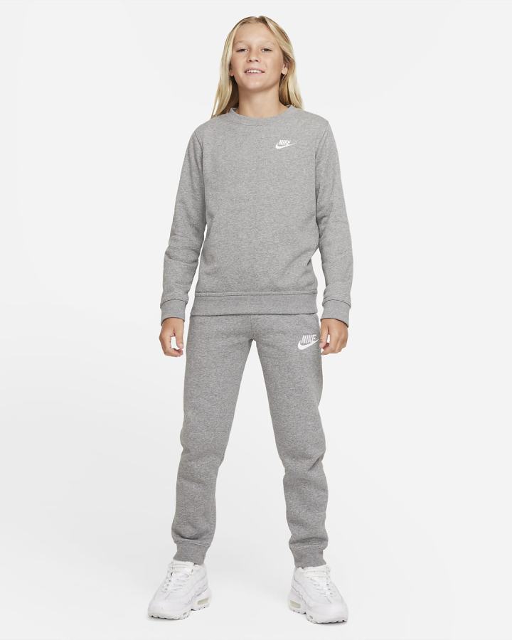 Nike Sportswear Club Fleece Kids Za Dječake Jogger Hlače Tamno Sive Bijele | HR-59073WKBD