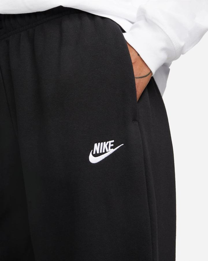 Nike Sportswear Club Fleece Mid-Rise Oversized Ženske Trenirke Crne Bijele | HR-65430AMOF