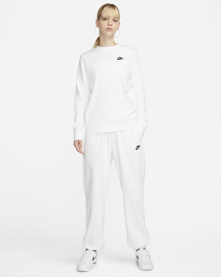 Nike Sportswear Club Fleece Mid-Rise Oversized Ženske Trenirke Bijele Crne | HR-78124GILC