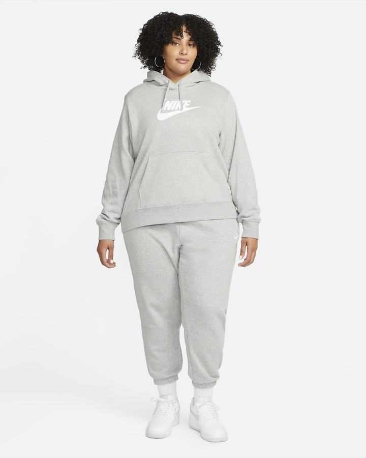 Nike Sportswear Club Fleece Mid-Rise Oversized Ženske Trenirke Tamno Sive Bijele | HR-81045IVTA