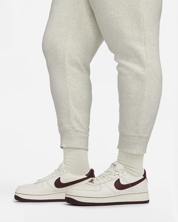 Nike Sportswear Club Fleece Mid-Rise Ženske Jogger Hlače Bež Bijele | HR-07643NPUV