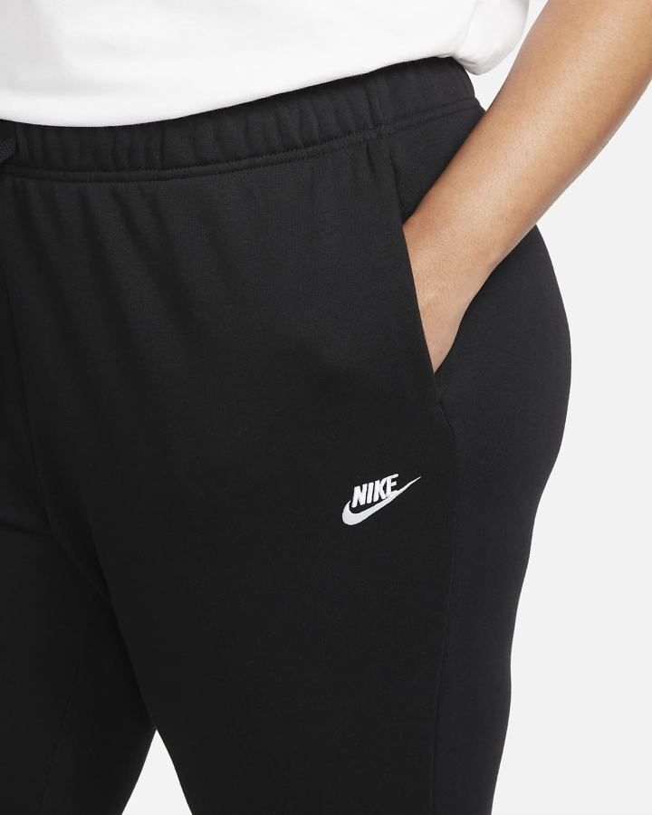 Nike Sportswear Club Fleece Mid-Rise Ženske Jogger Hlače Crne Bijele | HR-37015RVOK