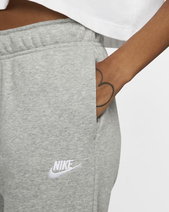 Nike Sportswear Club Fleece Mid-Rise Ženske Jogger Hlače Tamno Sive Bijele | HR-74063YXUK