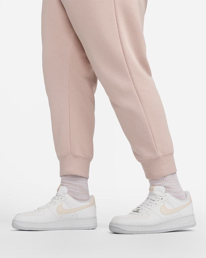 Nike Sportswear Club Fleece Mid-Rise Ženske Jogger Hlače Roze Bijele | HR-75409CUOG