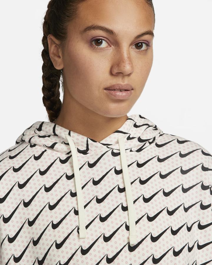 Nike Sportswear Club Fleece Monogram (Plus Size) Ženske Majica S Kapuljačom Bijele Crne | HR-12837DWJG