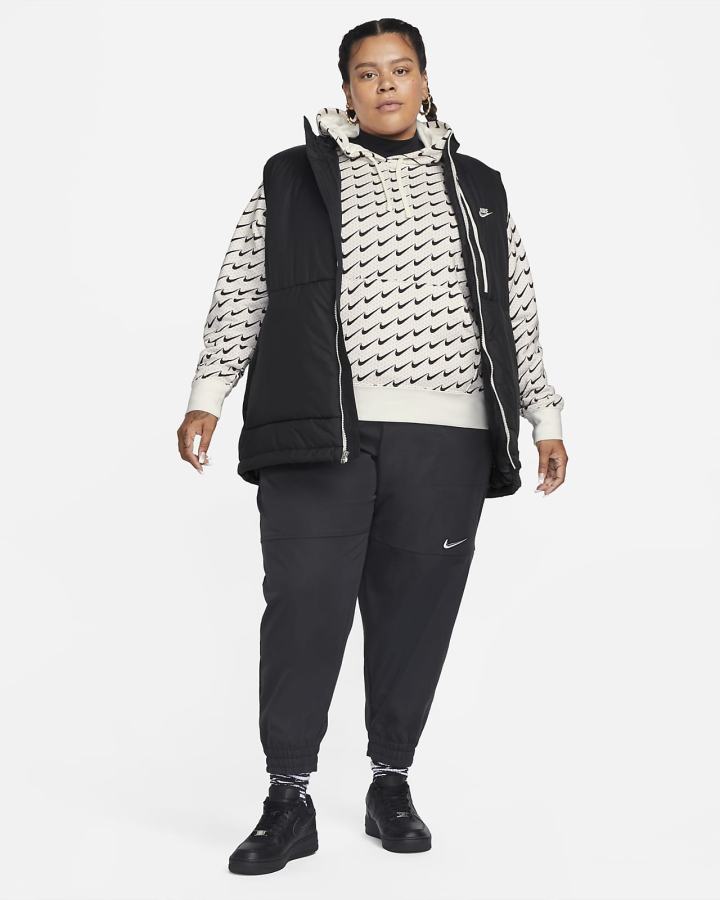 Nike Sportswear Club Fleece Monogram (Plus Size) Ženske Majica S Kapuljačom Bijele Crne | HR-85912NYSH