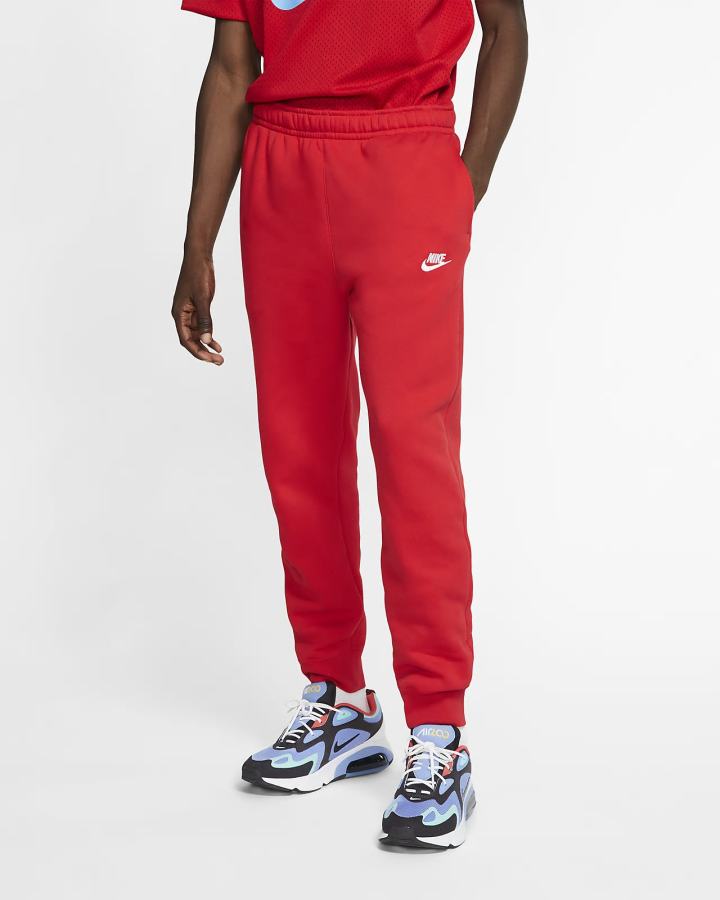 Nike Sportswear Club Fleece Muške Jogger Hlače Crvene Bijele | HR-36052ZTBO