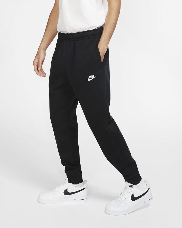 Nike Sportswear Club Fleece Muške Jogger Hlače Crne Bijele | HR-75692ZQYO