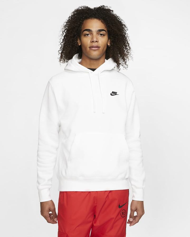 Nike Sportswear Club Fleece Muške Majica S Kapuljačom Bijele Crne | HR-06472QEKY