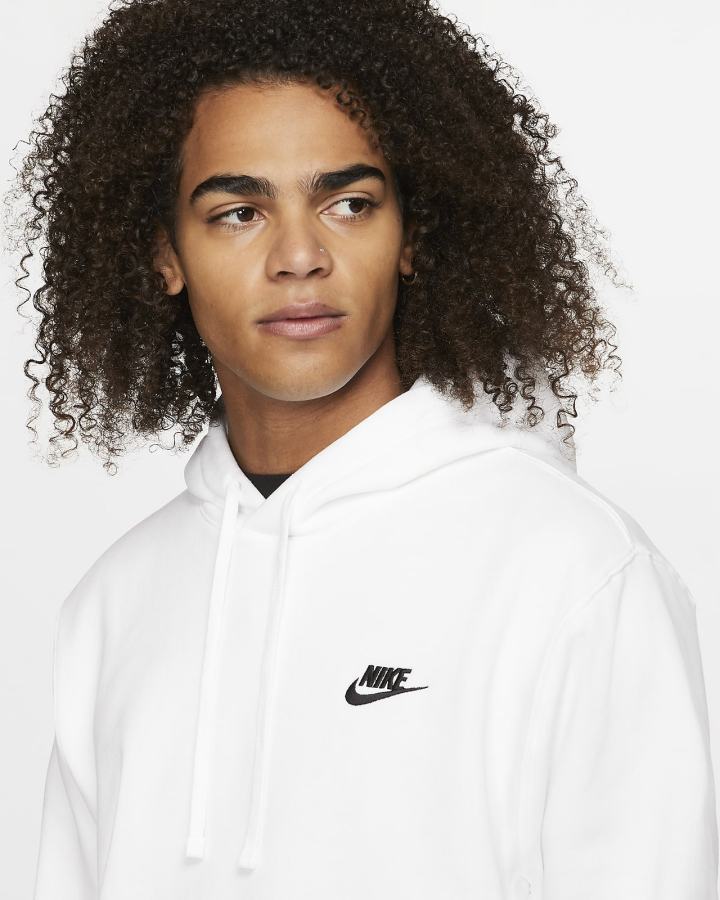 Nike Sportswear Club Fleece Muške Majica S Kapuljačom Bijele Crne | HR-06472QEKY