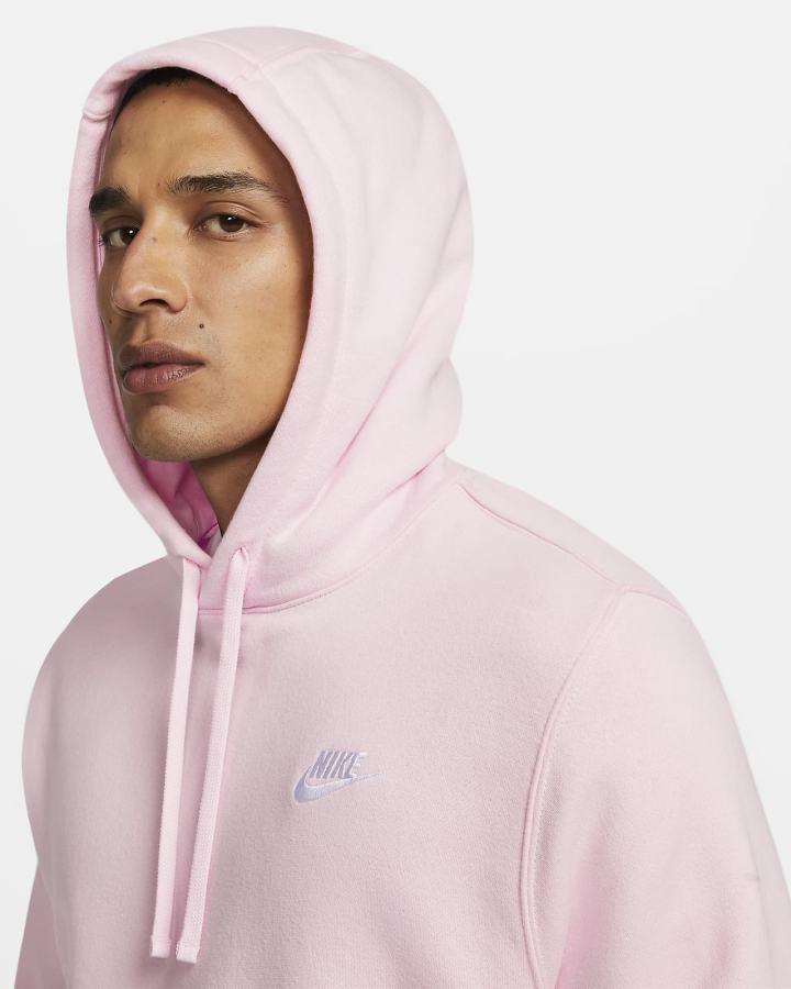 Nike Sportswear Club Fleece Muške Majica S Kapuljačom Roze Bijele | HR-25098ZBQY