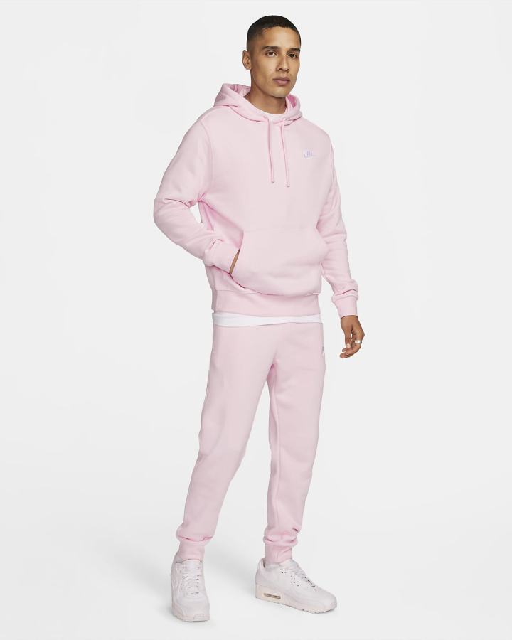 Nike Sportswear Club Fleece Muške Majica S Kapuljačom Roze Bijele | HR-25098ZBQY