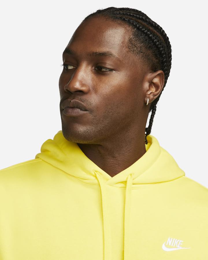 Nike Sportswear Club Fleece Muške Majica S Kapuljačom Žute Bijele | HR-57836CBEW