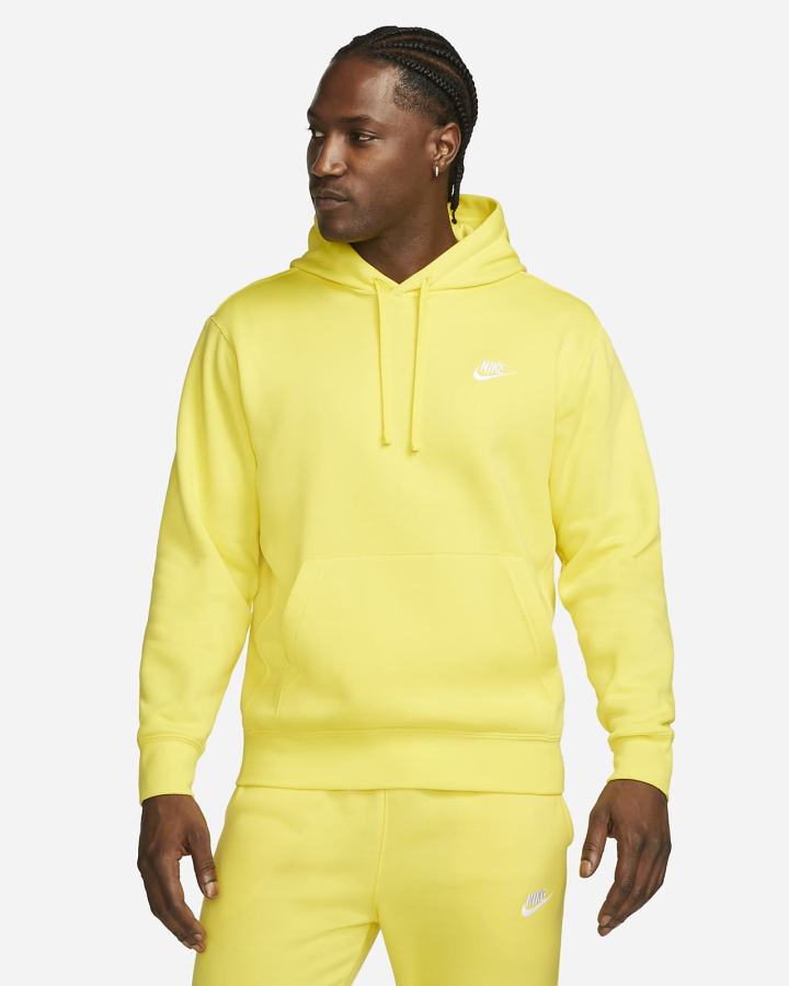 Nike Sportswear Club Fleece Muške Majica S Kapuljačom Žute Bijele | HR-57836CBEW