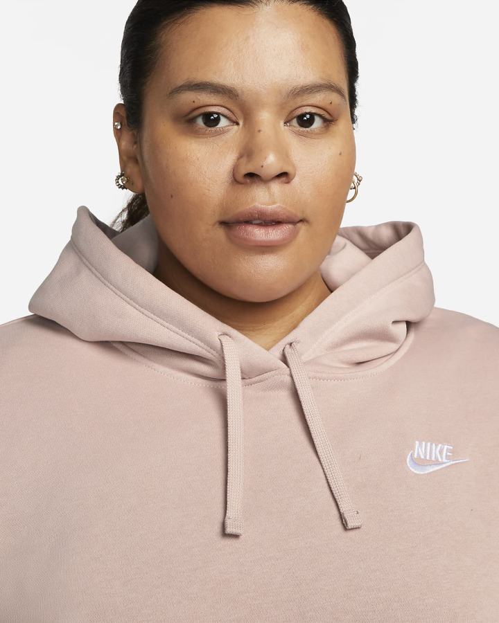 Nike Sportswear Club Fleece Ženske Majica S Kapuljačom Roze Bijele | HR-01634HMDU