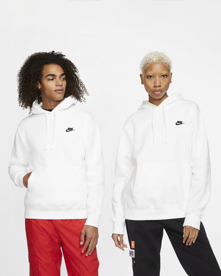 Nike Sportswear Club Fleece Ženske Majica S Kapuljačom Bijele Crne | HR-47390STZJ