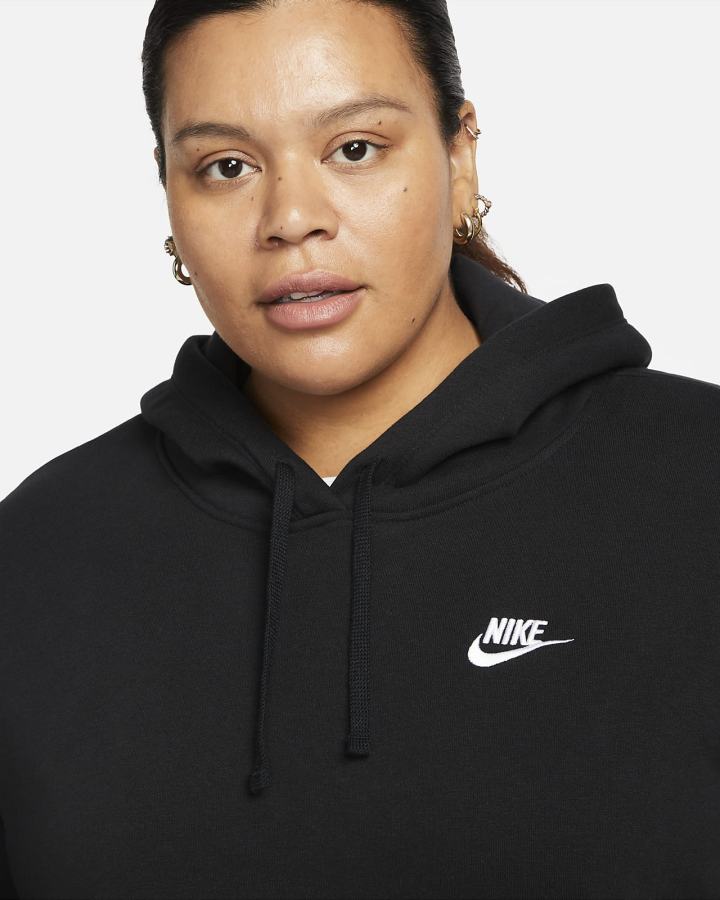 Nike Sportswear Club Fleece Ženske Majica S Kapuljačom Crne Bijele | HR-75908JPQW