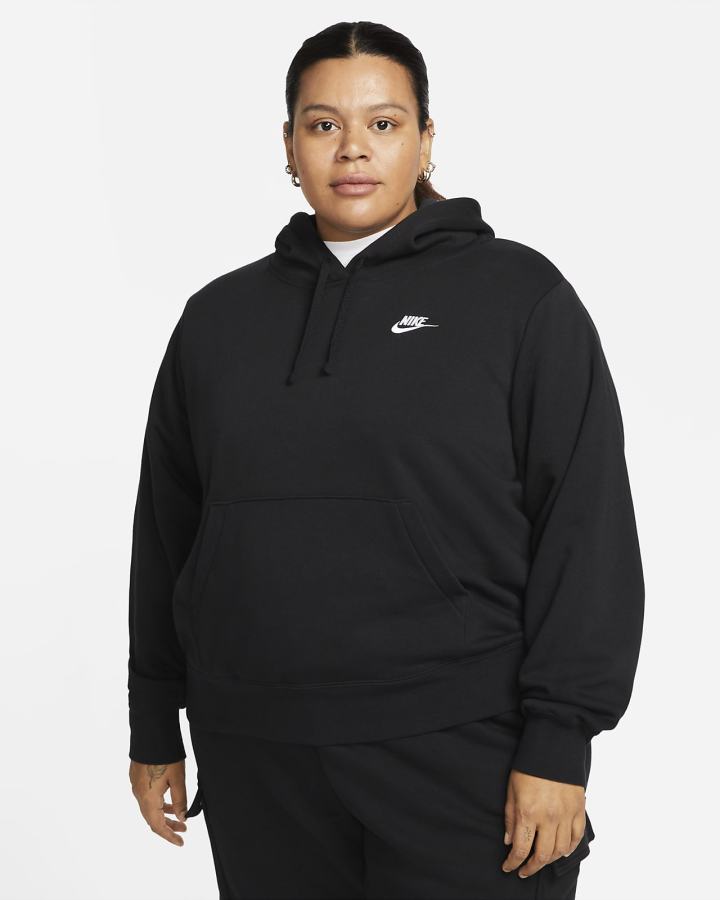 Nike Sportswear Club Fleece Ženske Majica S Kapuljačom Crne Bijele | HR-75908JPQW