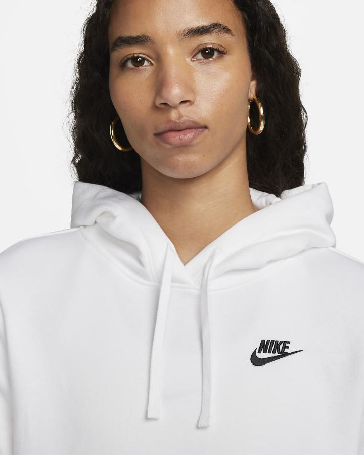 Nike Sportswear Club Fleece Ženske Majica S Kapuljačom Bijele Crne | HR-98571KUCG