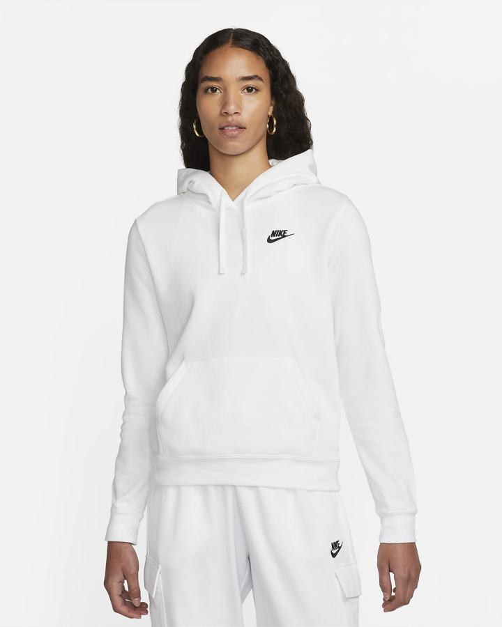 Nike Sportswear Club Fleece Ženske Majica S Kapuljačom Bijele Crne | HR-98571KUCG