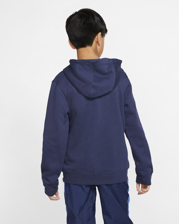 Nike Sportswear Club Kids Full-Zip Za Dječake Majica S Kapuljačom Tamnoplave Bijele | HR-92675KGBH