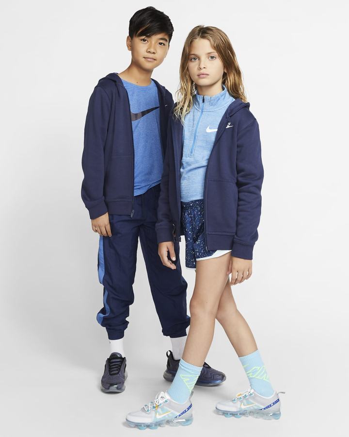 Nike Sportswear Club Kids Full-Zip Za Dječake Majica S Kapuljačom Tamnoplave Bijele | HR-92675KGBH