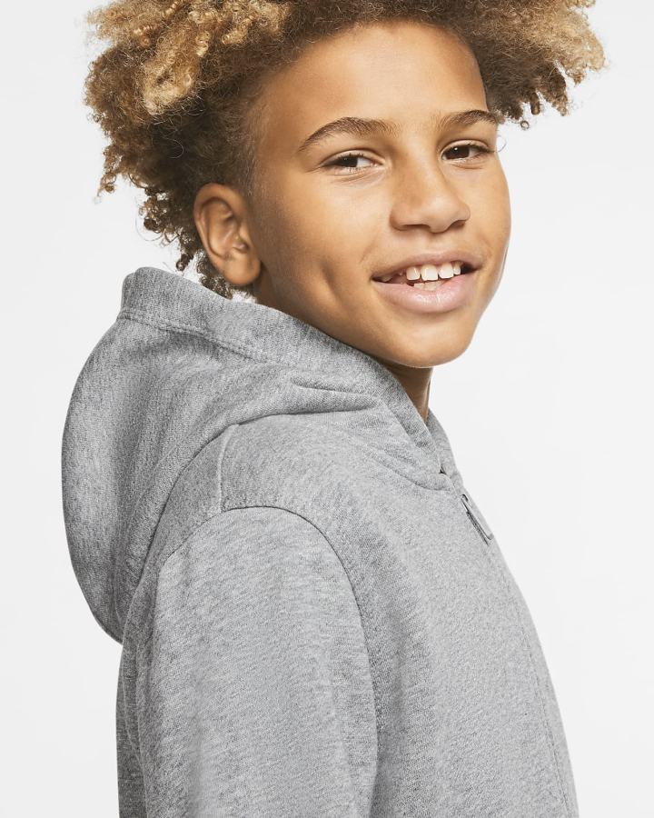 Nike Sportswear Club Kids Full-Zip Za Dječake Majica S Kapuljačom Tamno Sive Bijele | HR-94378PNWJ