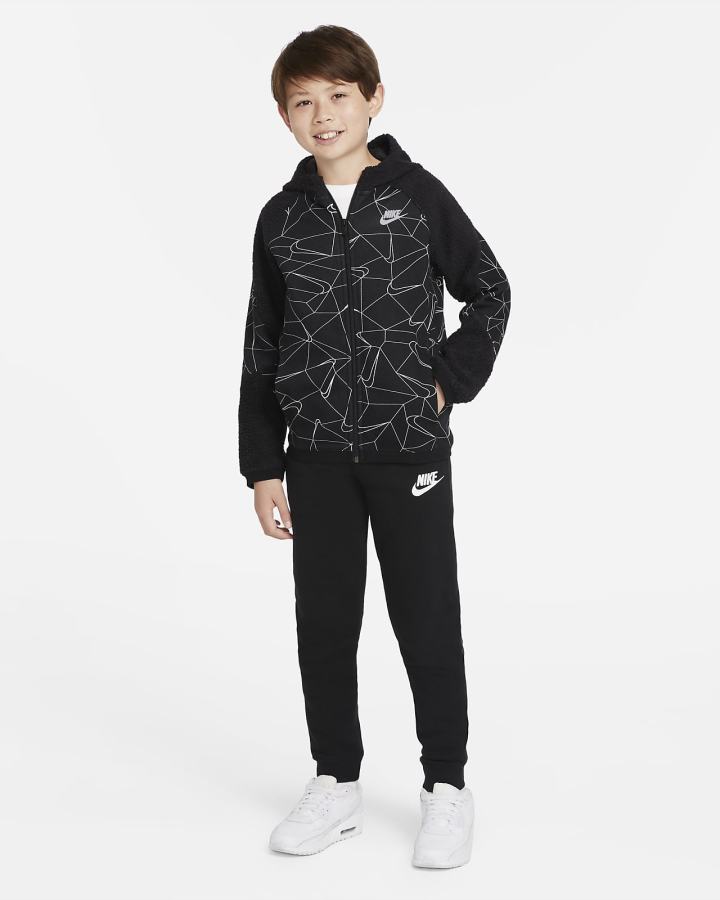 Nike Sportswear Club Kids Winterized Full-Zip Za Dječake Majica S Kapuljačom Crne | HR-15427QGXV