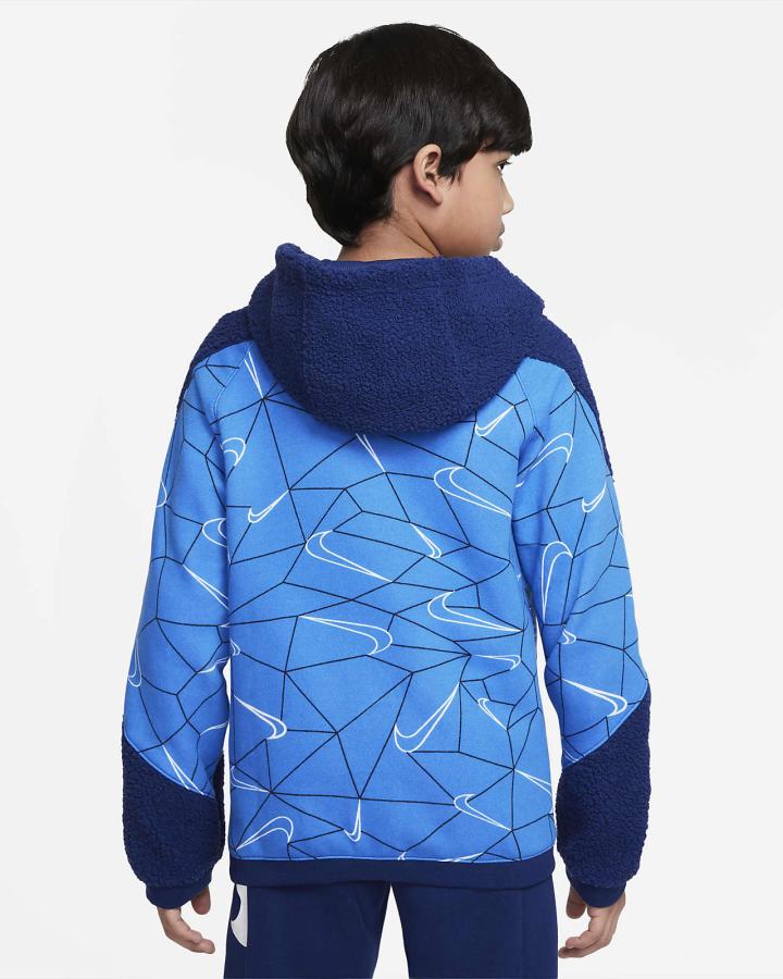 Nike Sportswear Club Kids Winterized Full-Zip Za Dječake Majica S Kapuljačom Plave Kraljevska Plava Metalne Srebrne | HR-38649GFOP