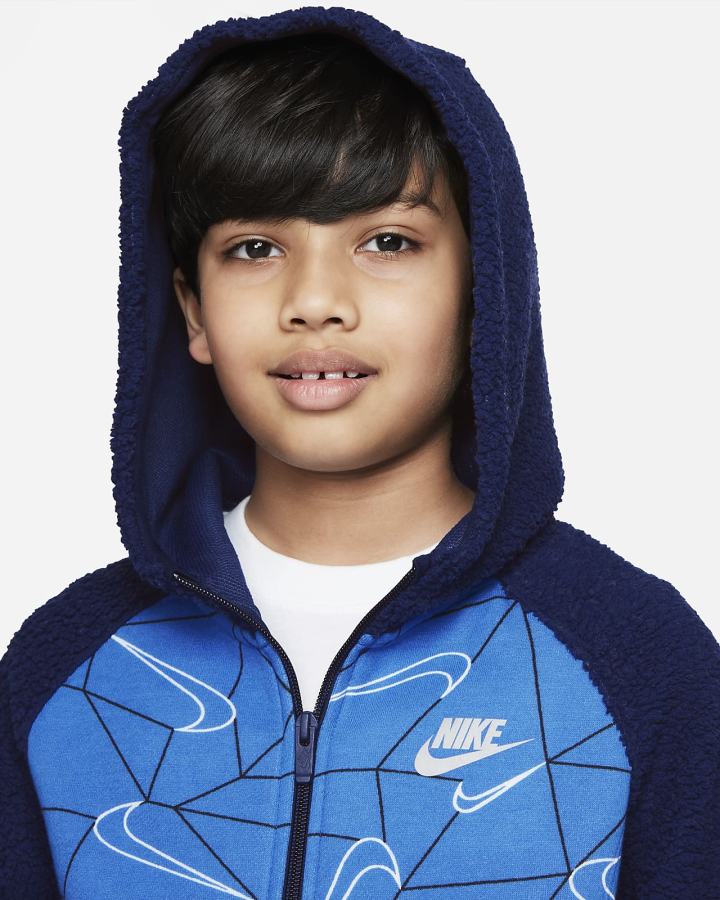 Nike Sportswear Club Kids Winterized Full-Zip Za Dječake Majica S Kapuljačom Plave Kraljevska Plava Metalne Srebrne | HR-38649GFOP