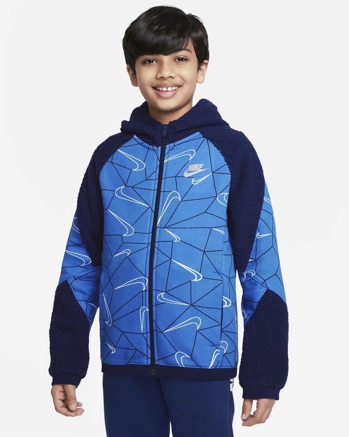 Nike Sportswear Club Kids Winterized Full-Zip Za Dječake Majica S Kapuljačom Plave Kraljevska Plava Metalne Srebrne | HR-38649GFOP